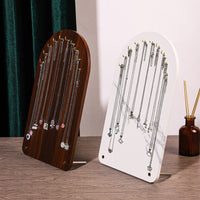 Wooden Necklace Display Stand Jewelry Organizer with 10 Hooks for Retail and Home Use