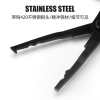 New Outdoor Multifunctional Fishing Pliers, Blackened Straight Nose, Split Ring, Fish Controller, Stainless Steel Lure Pliers, Portable Fishing Tool