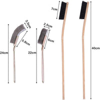 Bird Cage Cleaning Brush Set with Long Stainless Steel Handle for Pet Birds