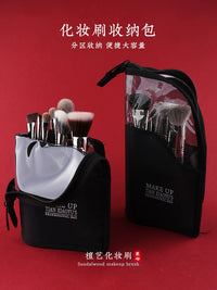 Portable Large Capacity Cosmetic Bag for Travel with Detachable Brush Holder