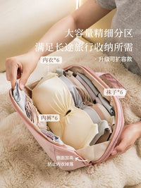 3-in-1 Travel Underwear Organizer Bag with Compression Sacks for Lingerie, Socks, and Clothing
