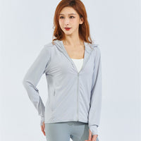 Unisex Summer Ice Silk Sun Protection Jacket with Detachable Wide Brim Hood