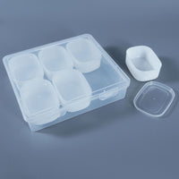 Clear 6-Compartment PP Plastic Storage Box for Toys, Stationery, Jewelry, Hardware, and Desktop Organization