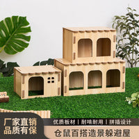 Quail Wooden House Feeder and Hideout for Breeding and Laying