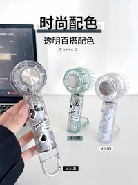 Portable Handheld Cooling Fan with Ice Compress, USB Rechargeable Mini Bladeless Fan for Desk and Personal Use