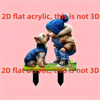 2D Acrylic Pet and Dog Garden Stake Decoration