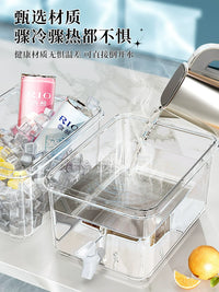 Cold Water Dispenser with Faucet for Refrigerator, Large Capacity Beverage Container for Juice, Iced Tea, and Cold Drinks