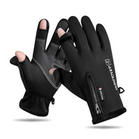 Winter Convertible Fingerless Gloves with Zipper for Fishing Cycling and Outdoor Sports
