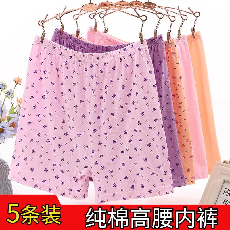 Women's High-Waist Cotton Boxer Briefs for Middle-Aged & Elderly