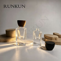 100ml Luxury Thick-Bottom Glass Perfume Spray Bottle with Wooden Cap