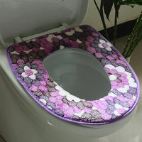 Toilet Seat Cover Cushion, Thickened Plush, Reusable, Washable, Adhesive, for All Seasons