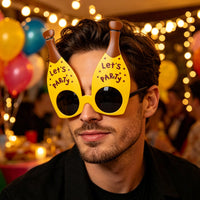 Novelty Champagne Bottle Glasses for Party Celebrations and Photo Booth Props