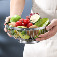 Stainless Steel Fruit Basket with Drainage for Outdoor Gatherings and Snacks