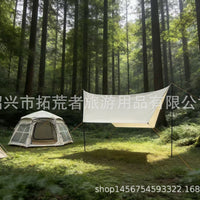 Pop-Up Hexagon Camping Tent for 3-4 People with Waterproof Mat
