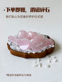 ITSHEYDC Natural Rose Quartz Facial Skincare Tool Set with Gua Sha, Massage Roller & Tray