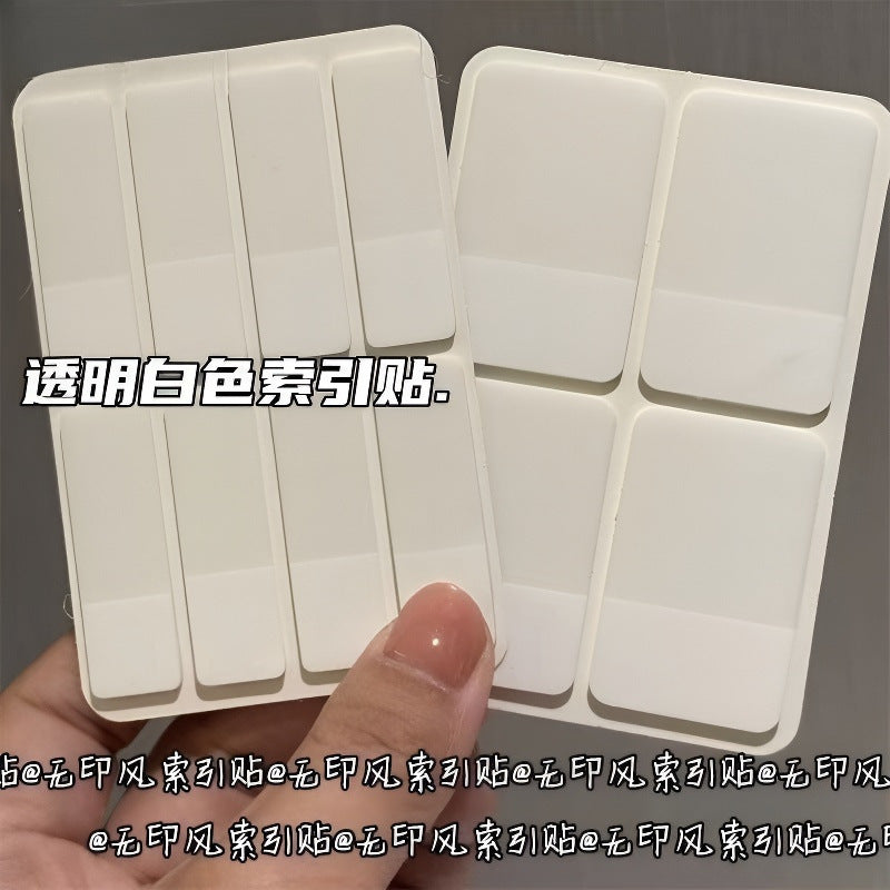 INS Style Transparent Index Tabs Self-Adhesive Bookmark Sticky Notes for Cards and Books, Writable Memo Stickers