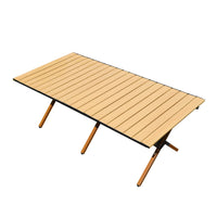 Portable Carbon Steel Roll-Up Camping Table for Outdoor Picnic & BBQ
