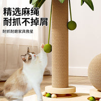 Coconut Tree Cat Scratching Post with Condo and Play Ball