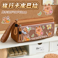 Cute Capybara Oxford Cloth Pencil Case Large Capacity Stationery Pouch