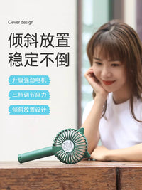 Portable USB Rechargeable Mini Handheld Desk Fan with Strong Airflow for Office, Dorm, and Travel