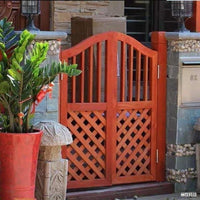 Outdoor Solid Wood Garden Gate, Anti-Corrosion Carbonized Wood Fence Door for Yard and Garden