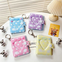 Mini Photo Album Keychain with Bowknot and Heart Cutout for 2-inch Photos