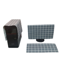 Desktop Computer Dust Cover Full Protection Set for Monitor and Mainframe, Cute Pastoral Plaid Keyboard Cover Cloth