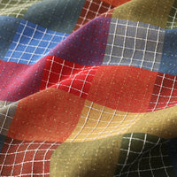 Japanese Retro Plaid Patchwork Cotton Fabric for DIY Apparel