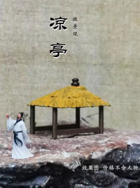 Chinese Ancient Architecture Pavilion Miniature Ornament for Micro Landscape Aquarium Decor