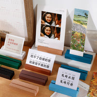 Creative Desktop Photo Clip with Wooden Base for Notes and Postcards