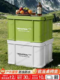 Outdoor Camping Car Trunk Storage Box with Wheels, Large Capacity Waterproof Organizer