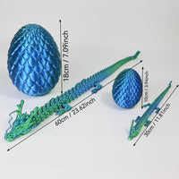 3D Printed Articulated Dragon with Egg Toy Set