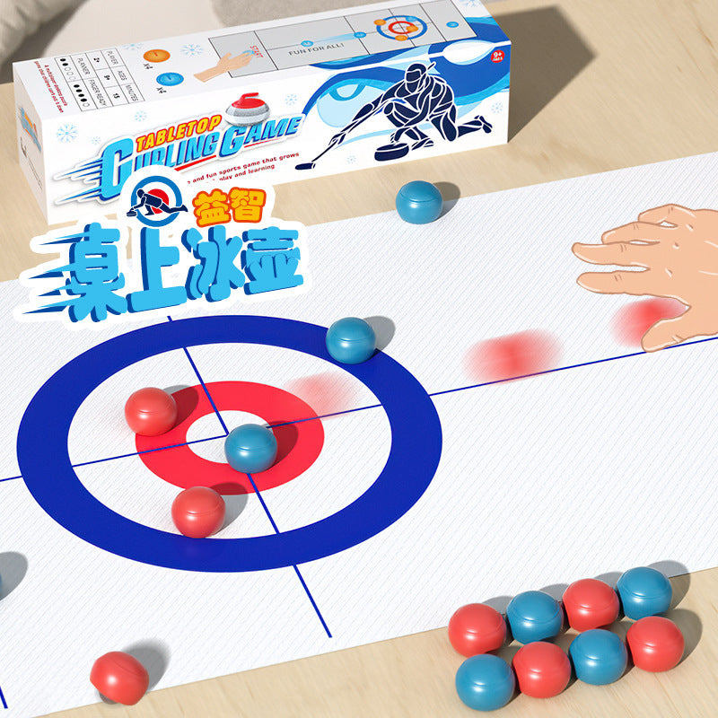 Kids' Tabletop Curling & Ice Hockey Game Set for Family Fun