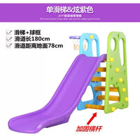 Kids' Indoor/Outdoor Plastic Slide with Guardrail, Extended 2-in-1 Toddler Play Slide for Home