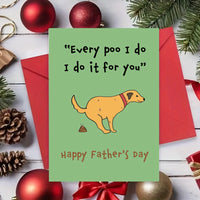 Funny Father's Day Greeting Card with Envelope, Humorous Dad Birthday Gift Cartoon Card