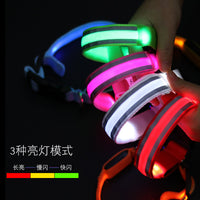 LED Luminous Dog Collar with Reflective Material, USB Rechargeable Anti-Lost Pet Collar for Night Walking
