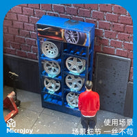 1/64 Scale Miniature Wheel Hub Rack Model for Diorama and Indoor Decoration