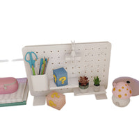 Magnetic Pegboard Organizer for Desk, Punch-Free Metal Storage Panel for Study Tables and Dorms