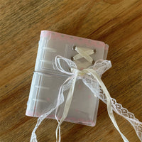 INS Pink Lace Ribbon M5 Loose-Leaf Planner PVC Cover with Elastic Band Diary Card Holder