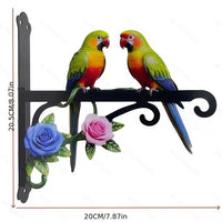 Wall-Mounted Parrot and Butterfly Garden Decor