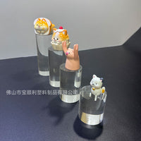 Clear Acrylic Cylinder Display Risers for Collectibles, Cosmetics, and Jewelry
