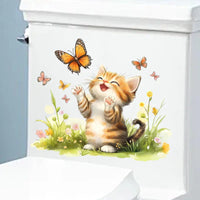 Creative Cute Toilet Seat Stickers, Waterproof Decorative Bathroom Wall Decals for Restrooms