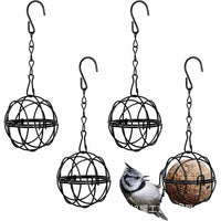Outdoor Hanging Bird Feeder for Garden & Yard Decoration, Iron Art Bird Cage Feeder