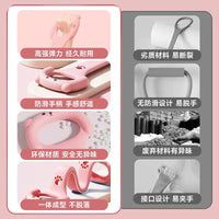 Resistance Band for Women, Silicone Peach Pink Figure-Eight Yoga Stretch Strap for Back Opening, Shoulder Training, and Fitness