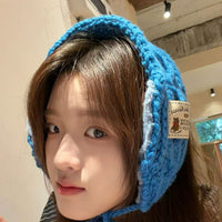 Hand-Knitted Bear Ear Muffs Winter Warm Headband