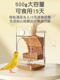 Automatic Bird Feeder with Husk Separation for Parrots, Anti-Splash & Spill-Proof Design