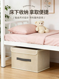 Foldable Fabric Storage Box with Lid for Wardrobe and Dormitory