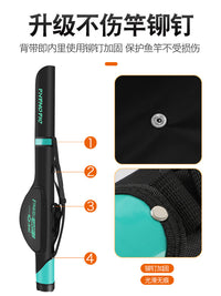 Fishing Rod Hard Case Bag Large Capacity Tackle Storage for Lure Raft Fishing