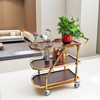 3-Tier Stainless Steel Serving Cart with Silent Wheels for Restaurant Hotel KTV