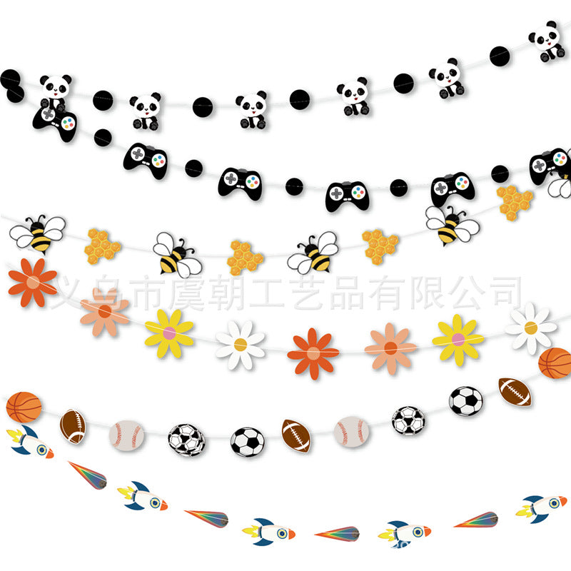 Sewn Paper Garland for Parties and Decorations - Various Designs